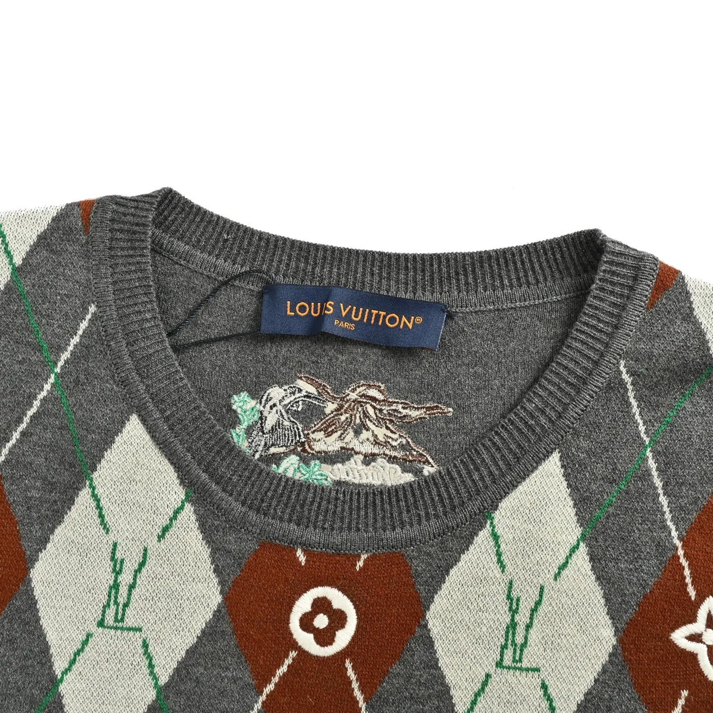 Louis Vuitton/Louis Vuitton 25Fw diamond jacquard woolen sweater